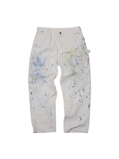 【SWJP - エスダブリュージェイピー】CORDUROY CARPENTER PAINTED PANTS / WHITE (パンツ/ホワイト)