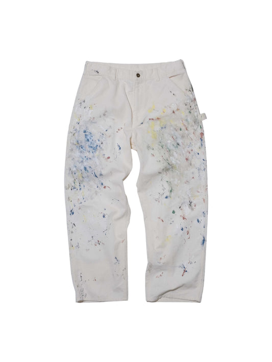【SWJP - エスダブリュージェイピー】CORDUROY CARPENTER PAINTED PANTS / WHITE (パンツ/ホワイト)