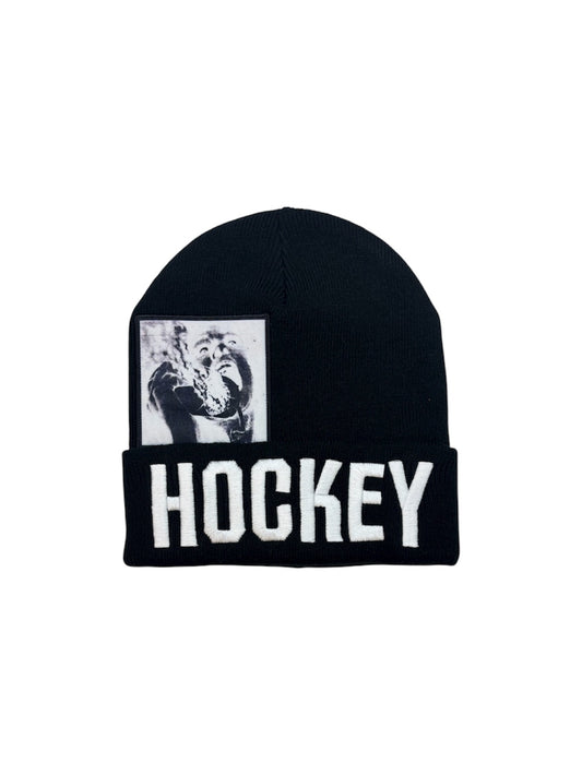 【HOCKEY - ホッケー 】 SERIOUS WARNING BEANIE / BLACK (ビーニー/ブラック)
