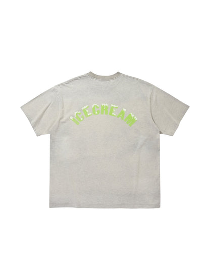 【ICE CREAM - アイスクリーム】DAMAGE COTTON T-SHIRT / GRAY (S/S/グレー)