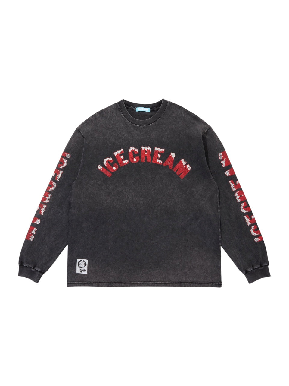 【ICE CREAM - アイスクリーム】DAMAGE COTTON L/S T-SHIRT RUNNING DOG / BLACK (L/S/ブラック)