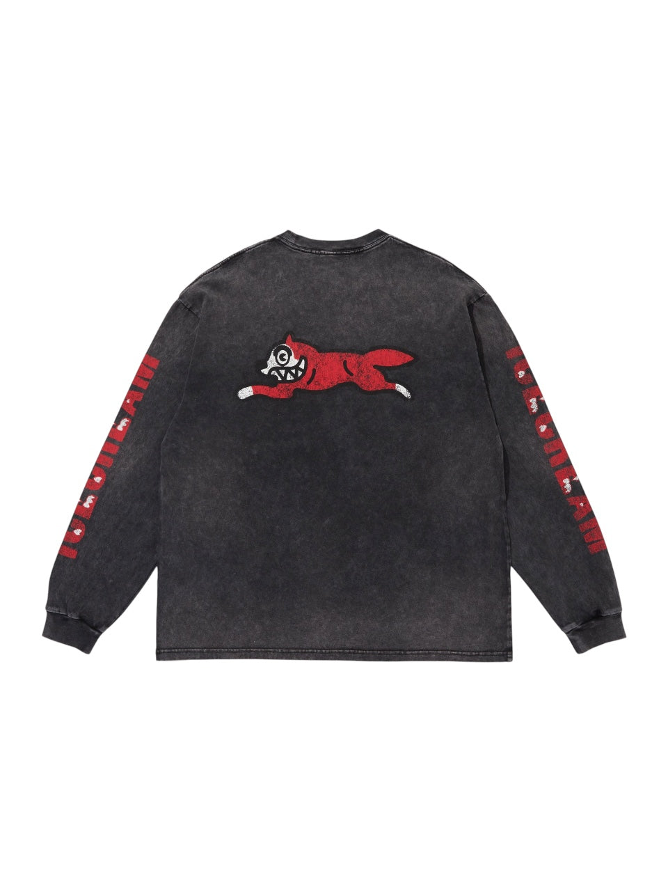 【ICE CREAM - アイスクリーム】DAMAGE COTTON L/S T-SHIRT RUNNING DOG / BLACK (L/S/ブラック)