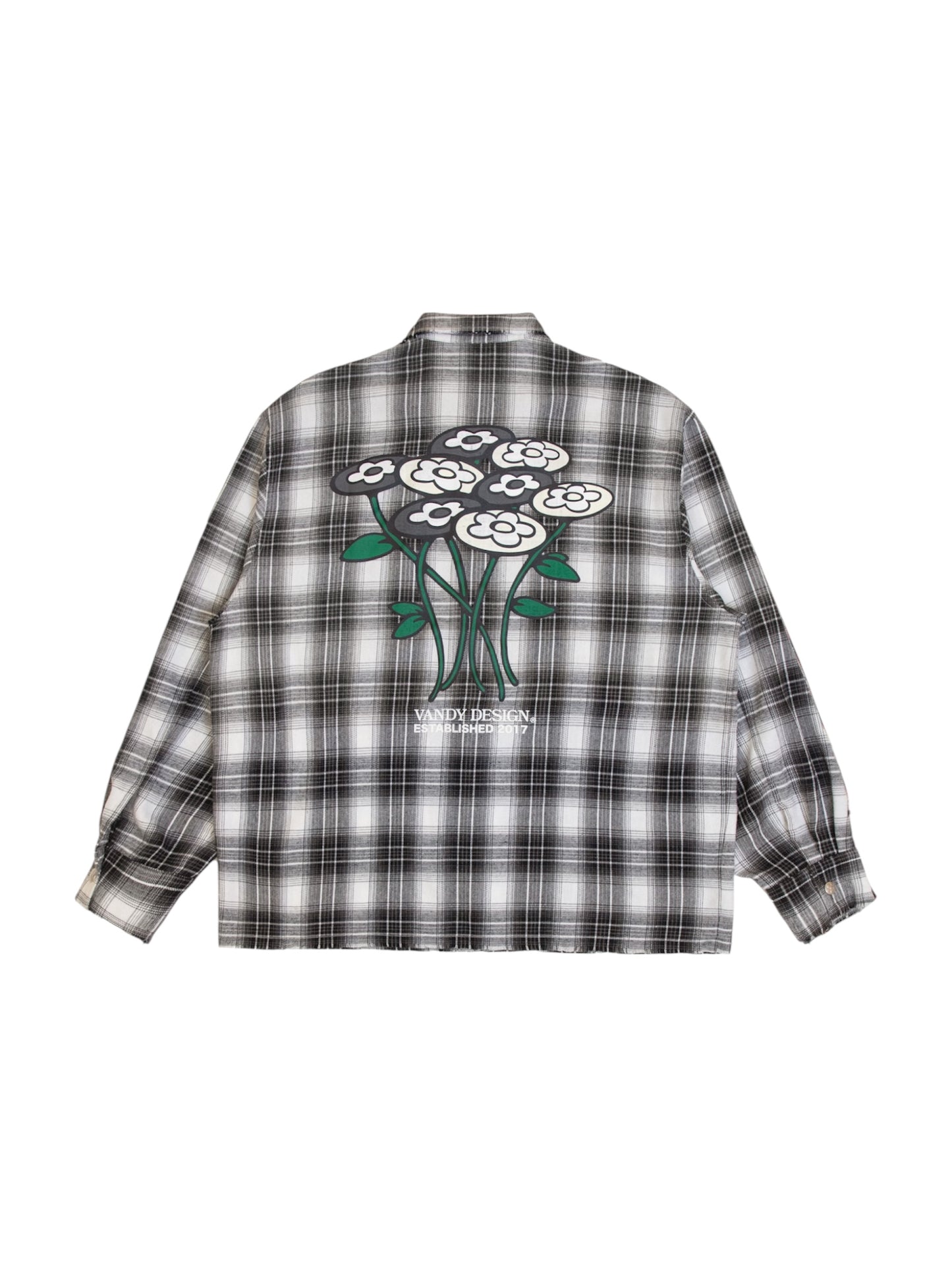 【VANDY THE PINK - ヴァンディー・ザ・ピンク】GREY FLOWER FLANNEL / GREY (シャツ/グレー)