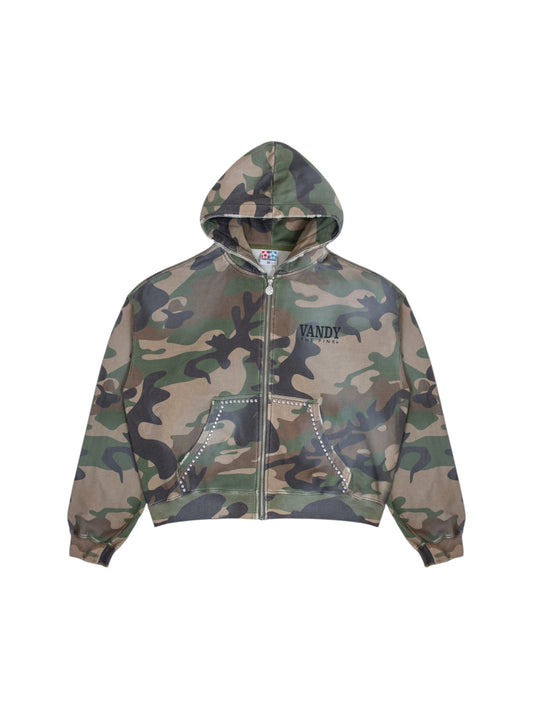【VANDY THE PINK - ヴァンディー・ザ・ピンク】CAMO STUDDEDZIP UP / CAMO (フーディー/カモ)