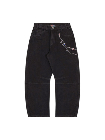 【VANDY THE PINK - ヴァンディー・ザ・ピンク】COTTON TWILL STUD PANTS / BLACK (パンツ/ブラック)