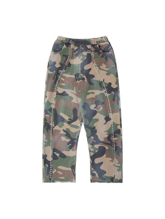 【VANDY THE PINK - ヴァンディー・ザ・ピンク】WASHED GREEN CAMO SWEATPANTS / WASHED CAMO (パンツ/ウォッシュドカモ)
