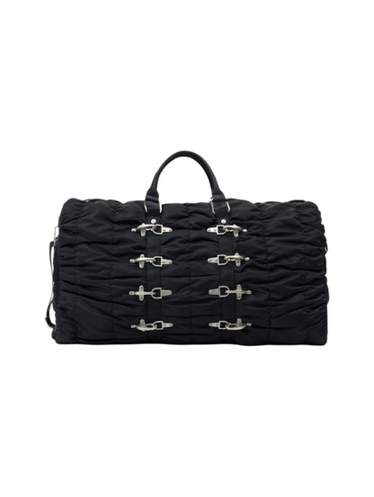 【VANDY THE PINK - ヴァンディー・ザ・ピンク】QUILTED LETTUCE KEEPALL / BLACK (バッグ/ブラック)