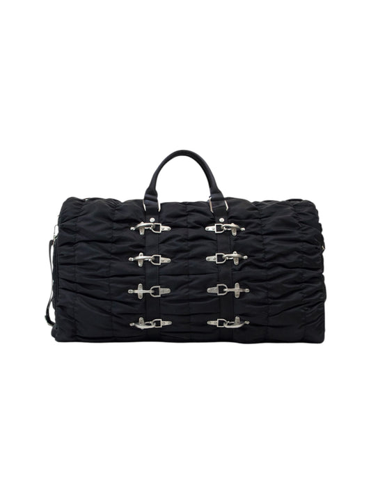 【VANDY THE PINK - ヴァンディー・ザ・ピンク】QUILTED LETTUCE KEEPALL / BLACK (バッグ/ブラック)