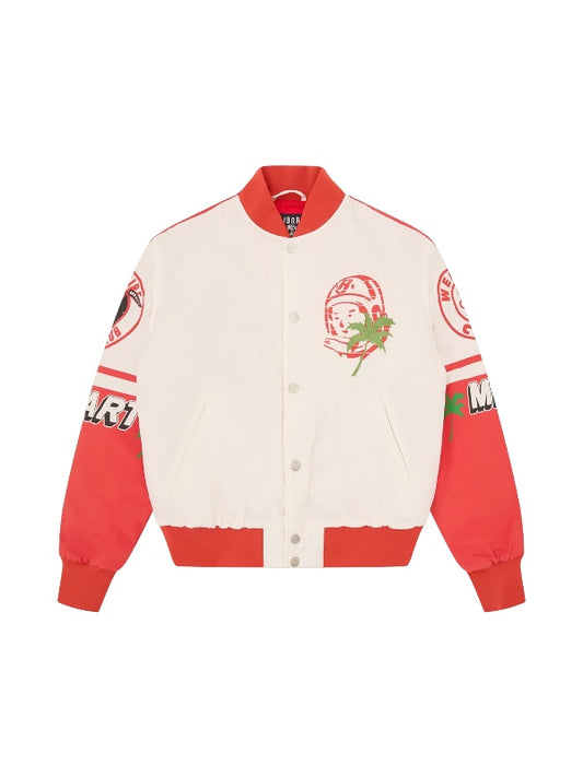 【Billionaire Boys Club-ビリオネアボーイズクラブ】 STADIUM BOMBER JACKET / WHITE/RED (ジャケット/ホワイト/レッド)