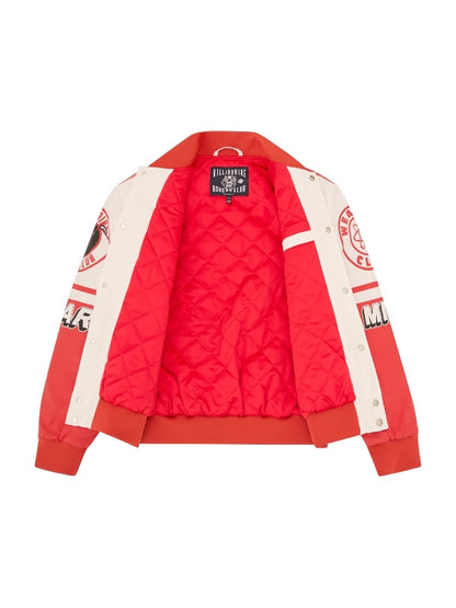 【Billionaire Boys Club-ビリオネアボーイズクラブ】 STADIUM BOMBER JACKET / WHITE/RED (ジャケット/ホワイト/レッド)