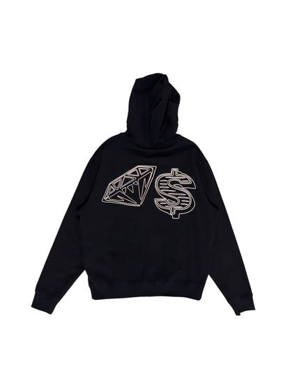 【Billionaire Boys Club-ビリオネアボーイズクラブ】 KARAT ZIP FRONT HOODIE / BLACK (フーディ/ブラック)