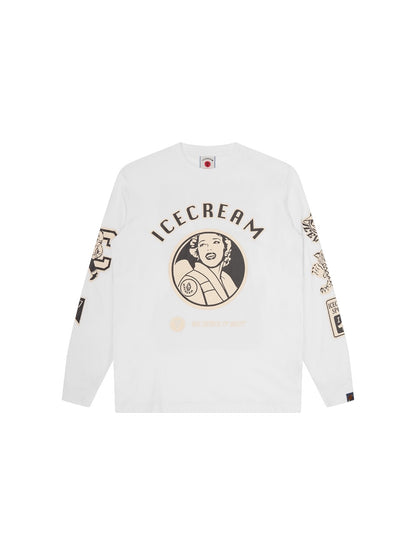 【ICE CREAM - アイスクリーム】MULTI GRAFPHIC LS TEE / WHITE (L.S/ホワイト)