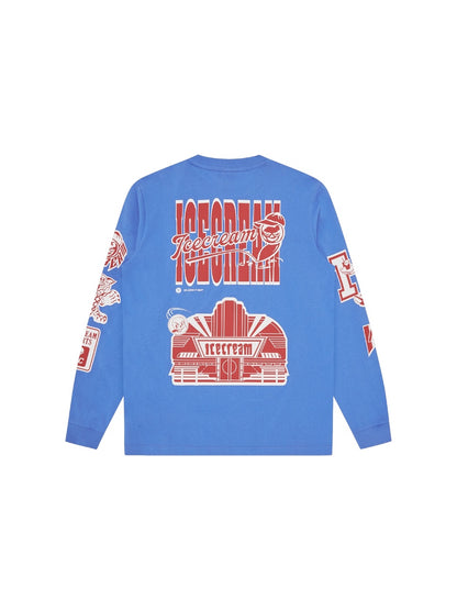 【ICE CREAM - アイスクリーム】MULTI GRAFPHIC LS TEE / BLUE (L.S/ブルー)