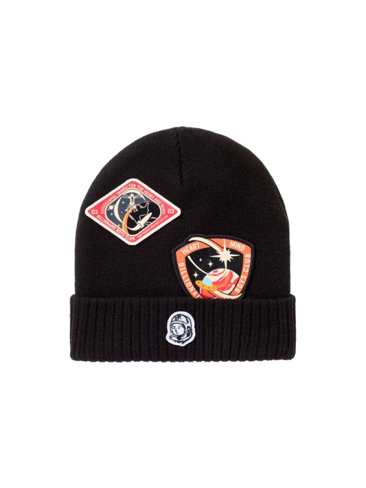 【Billionaire Boys Club-ビリオネアボーイズクラブ】 STAMPS EMBROIDERED PATCH SKULL CAP / BLACK (ビーニー/ブラック)