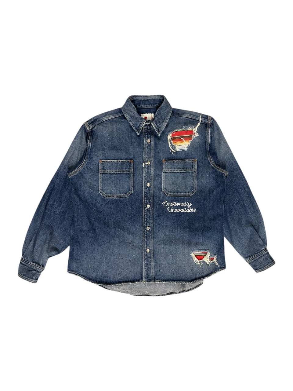 【EMOTIONALLY UNAVAILABLE - エモーショナリー アンアベイラブル】LATIN DENIM SHIRT / BLUE (シャツ/ブルー)