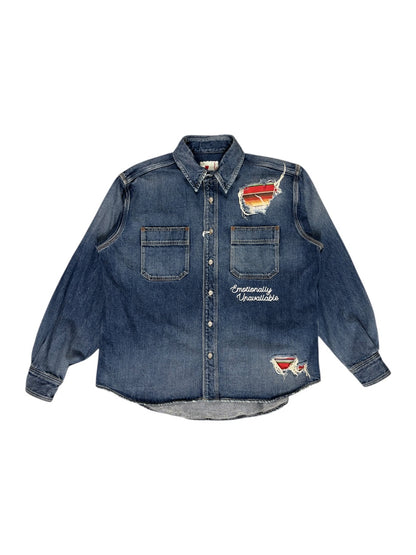 【EMOTIONALLY UNAVAILABLE - エモーショナリー アンアベイラブル】LATIN DENIM SHIRT / BLUE (シャツ/ブルー)