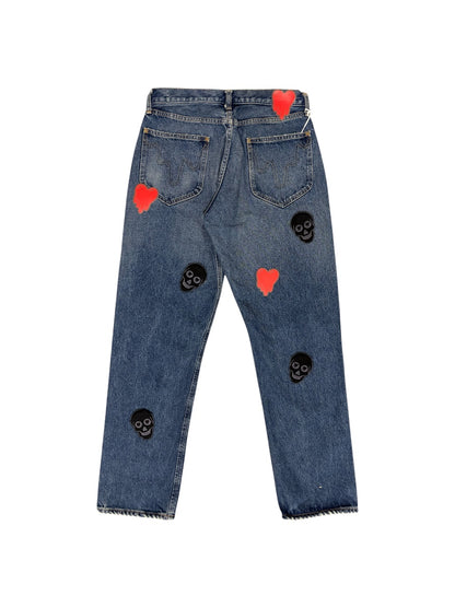 【EMOTIONALLY UNAVAILABLE - エモーショナリー アンアベイラブル】EU PATCH DENIM PANTS / BLUE (パンツ/ブルー)