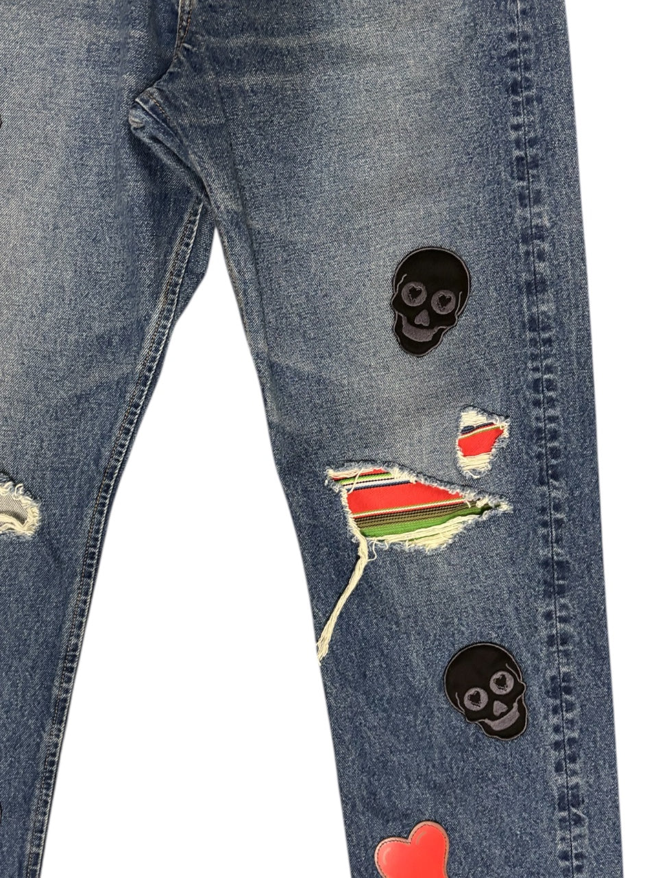 【EMOTIONALLY UNAVAILABLE - エモーショナリー アンアベイラブル】EU PATCH DENIM PANTS / BLUE (パンツ/ブルー)