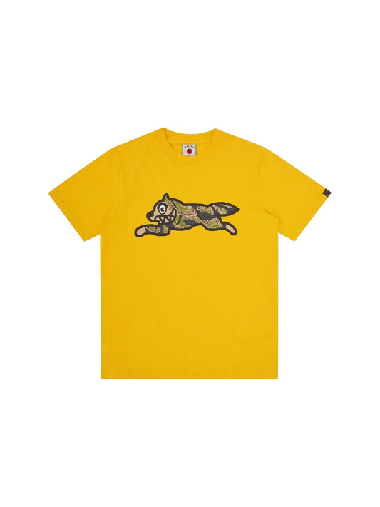【ICE CREAM - アイスクリーム】TIGER STRIPE RUNNING DOG T-SHIRT / YELLOW (S.S/イエロー)