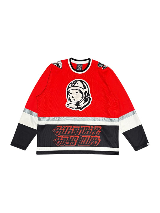 【Billionaire Boys Club-ビリオネアボーイズクラブ】 APPLIQUE ASTRO HOCKEY TOP / BLACK/RED (Tシャツ/ブラック/レッド)