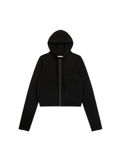 【entire studios - エンタイアスタジオ】LIGHTWEIGHT CROPPED ZIP-UP / BLACK (パーカー/ブラック)