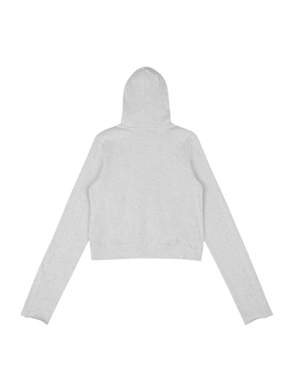 【entire studios - エンタイアスタジオ】LIGHTWEIGHT CROPPED ZIP-UP / HEATHER GREY (パーカー/ヘザーグレー)