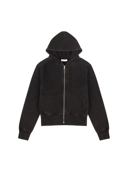 【entire studios - エンタイアスタジオ】SLIM ZIP UP / WASHED BLACK (パーカー/ウォッシュドブラック)