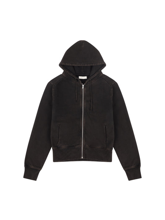 【entire studios - エンタイアスタジオ】SLIM ZIP UP / WASHED BLACK (パーカー/ウォッシュドブラック)