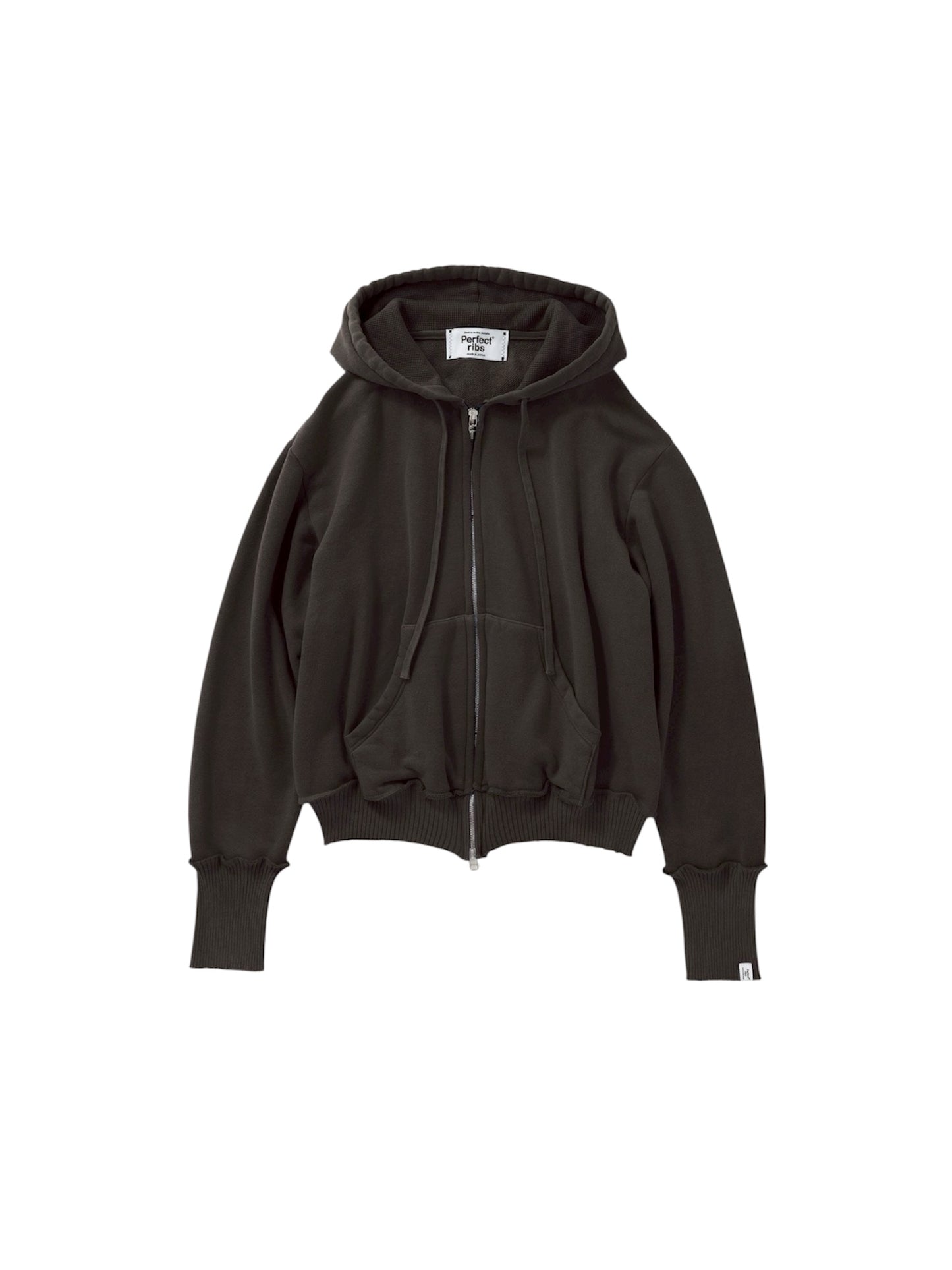 【Perfect ribs® - パーフェクトリブス】Basic Zip Hoodie /Fade Black(パーカー/フェードブラック)