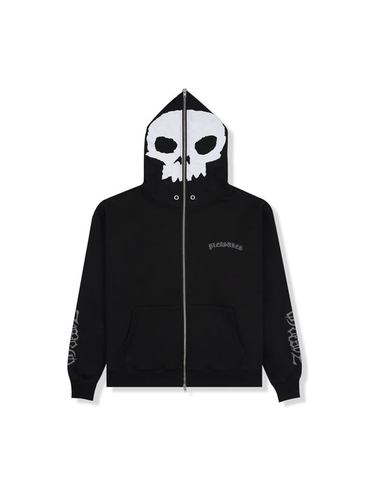 【PLEASURES - プレジャーズ】BALACLAVA ZIP HOODIE / BLACK (フーディ/ブラック)