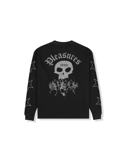 【PLEASURES - プレジャーズ】MISLED THERMAL LONG SLEEVE  / BLACK (L.S/ブラック)