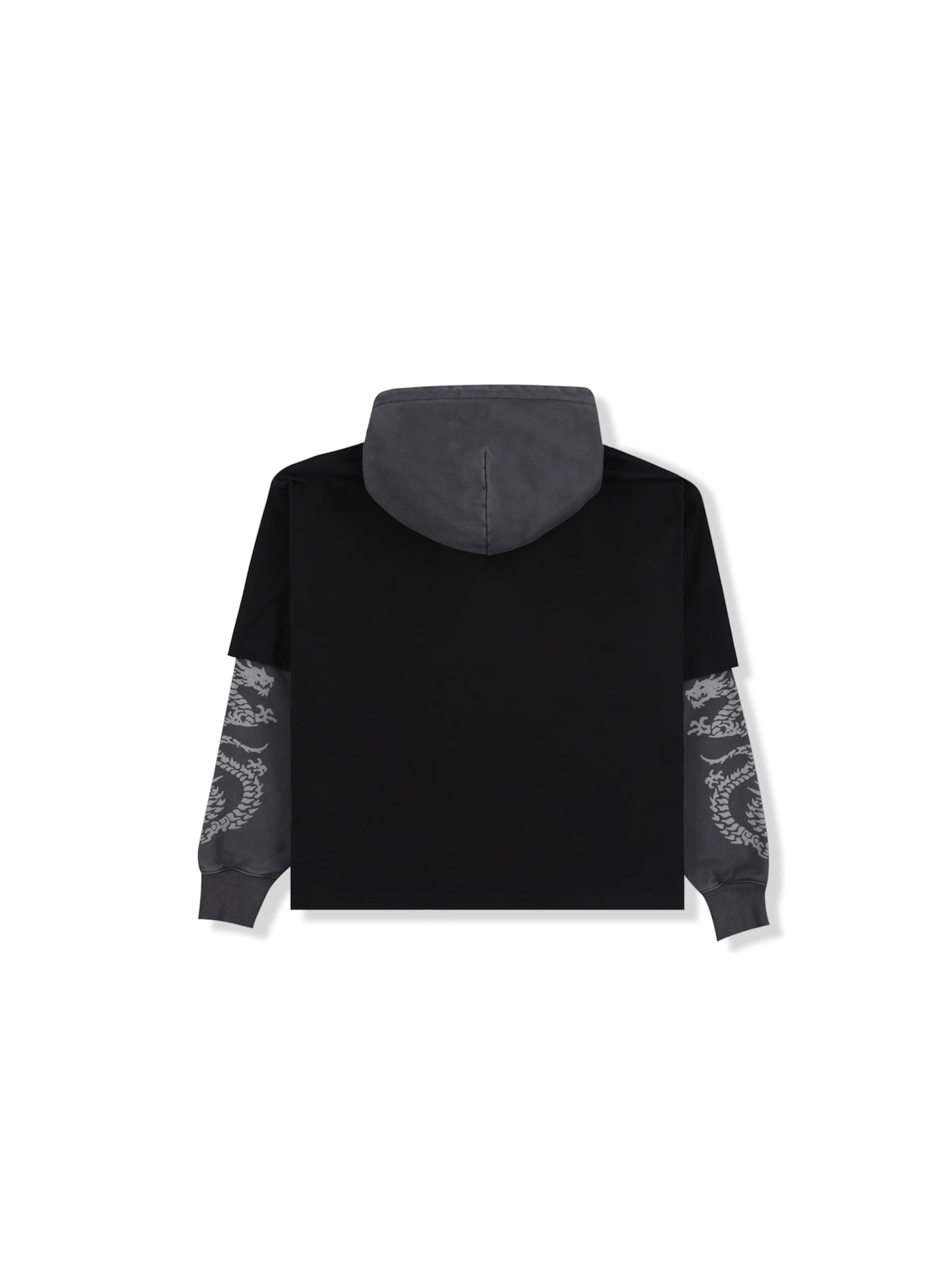 【PLEASURES - プレジャーズ】DRAGON LAYERED HOODIE / FADED BLACK (フーディ/フェードブラック)