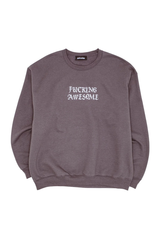 【Fucking Awesome- ファッキングオーサム】BRUNCH BE CANCELLED EMBROIDERED CREWNECK / GREY（スウェット/グレー)