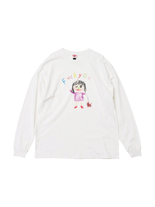 【KRAYON GANG - クレヨンギャング】FUCK YOU LS TEE / WHITE (Tシャツ/ホワイト)