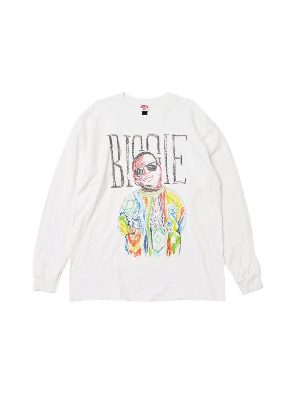 【KRAYON GANG - クレヨンギャング】BIGGIE LS TEE / WHITE (Tシャツ/ホワイト)