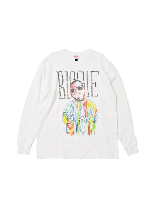 【KRAYON GANG - クレヨンギャング】BIGGIE LS TEE / WHITE (Tシャツ/ホワイト)