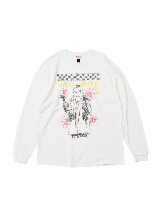 【KRAYON GANG - クレヨンギャング】TAXI DRIVER LS TEE / WHITE (Tシャツ/ホワイト)
