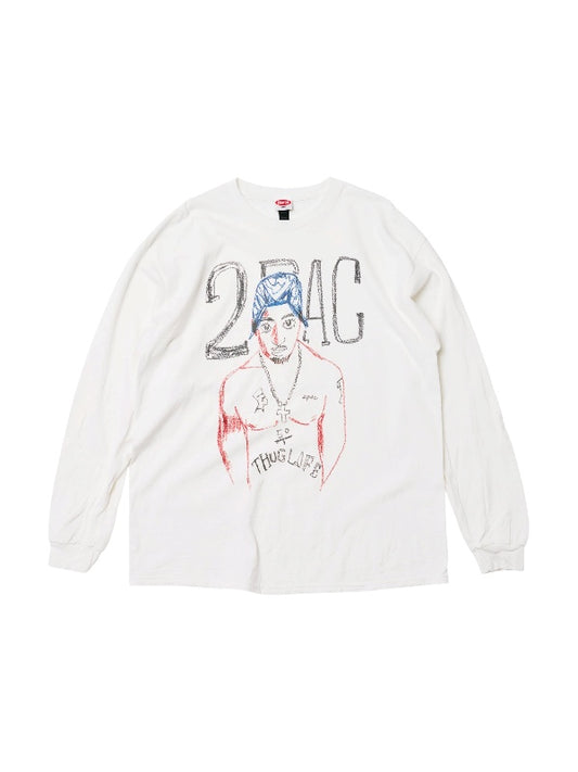 【KRAYON GANG - クレヨンギャング】2 PAC LS TEE / WHITE (Tシャツ/ホワイト)