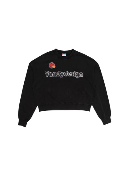 【VANDY THE PINK - ヴァンディー・ザ・ピンク】FM DESIGN FM CREWNECK / BLACK (スウェット/ブラック)