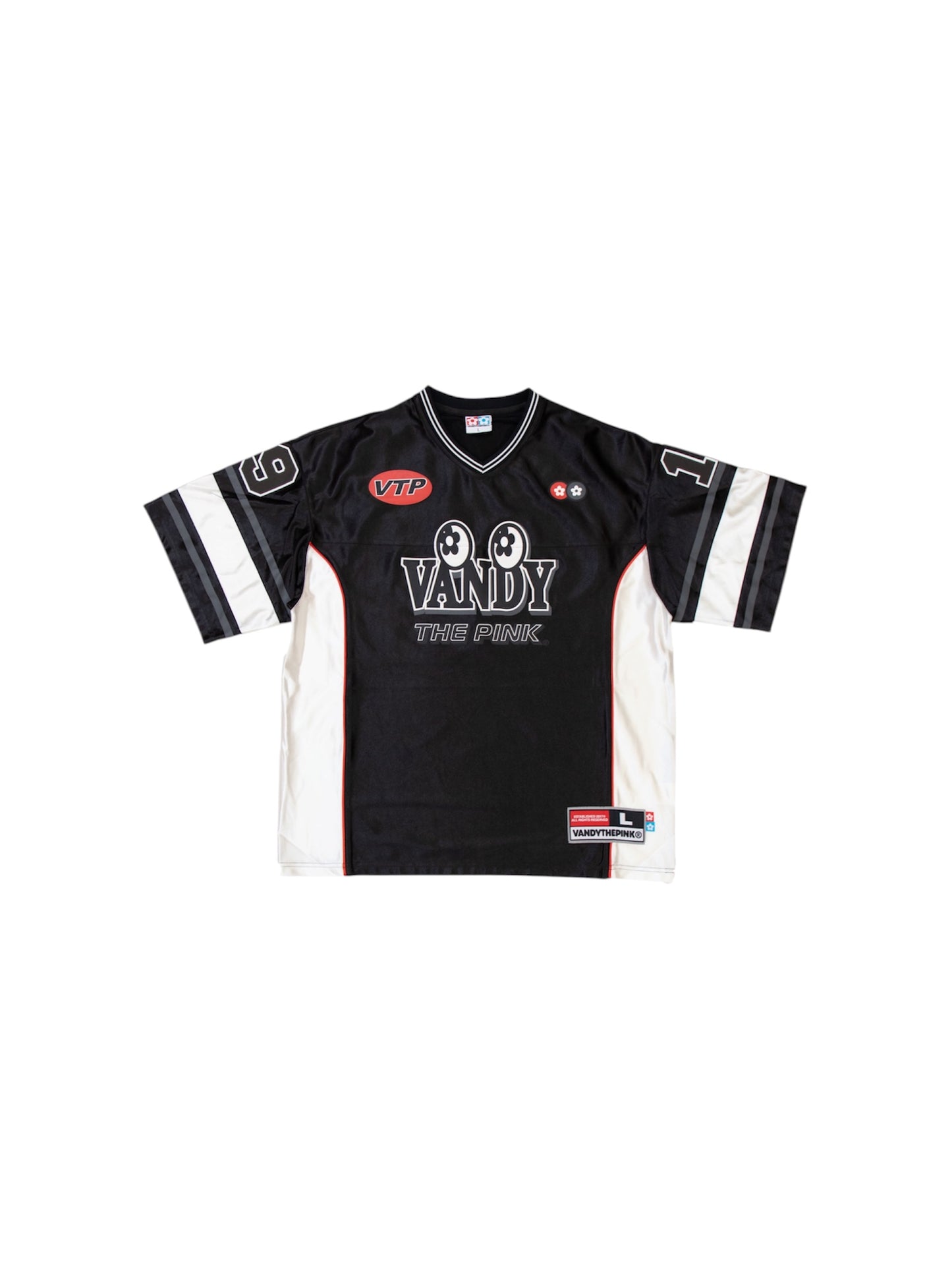 【VANDY THE PINK - ヴァンディー・ザ・ピンク】EYE LOGO FOOTBALl JEASEY / BLACK (Tシャツ/ブラック)