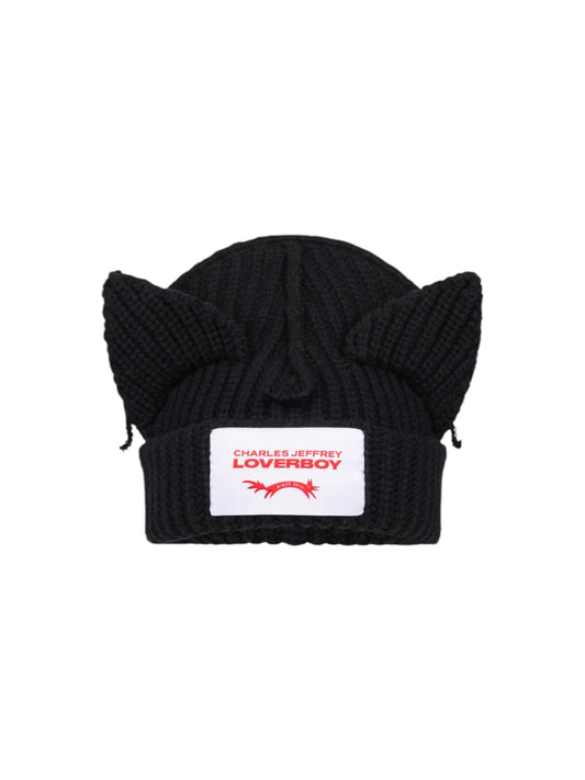 【Charles Jeffrey Loverboy - チャールズ ジェフリー ラバーボーイ】CHUNKY EARS BEANIE / BLACK (ビーニー/ブラック)