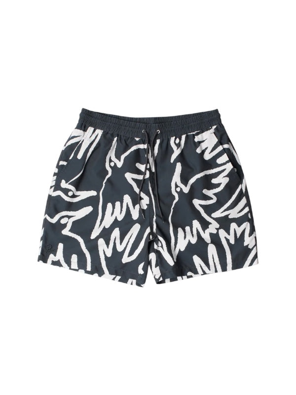 【by Parra - バイパラ】BIRDS FLY FREE SWIM SHORTS / BLACK (ショーツ/ブラック)