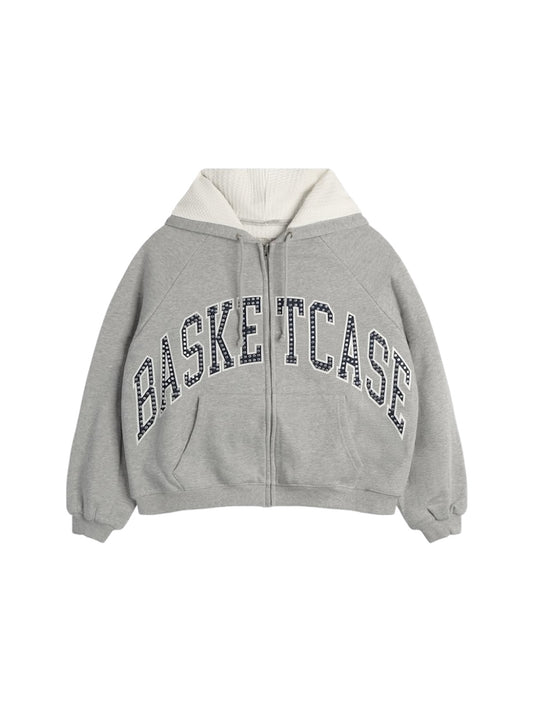 【BASKETCASE  - バスケットケース】BC ATHLETICS STUDDED HOODIE / GREY (パーカー/グレー)