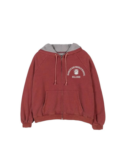 【BASKETCASE  - バスケットケース】BULLDOG THERMAL LINED ZIP / RED (パーカー/レッド)