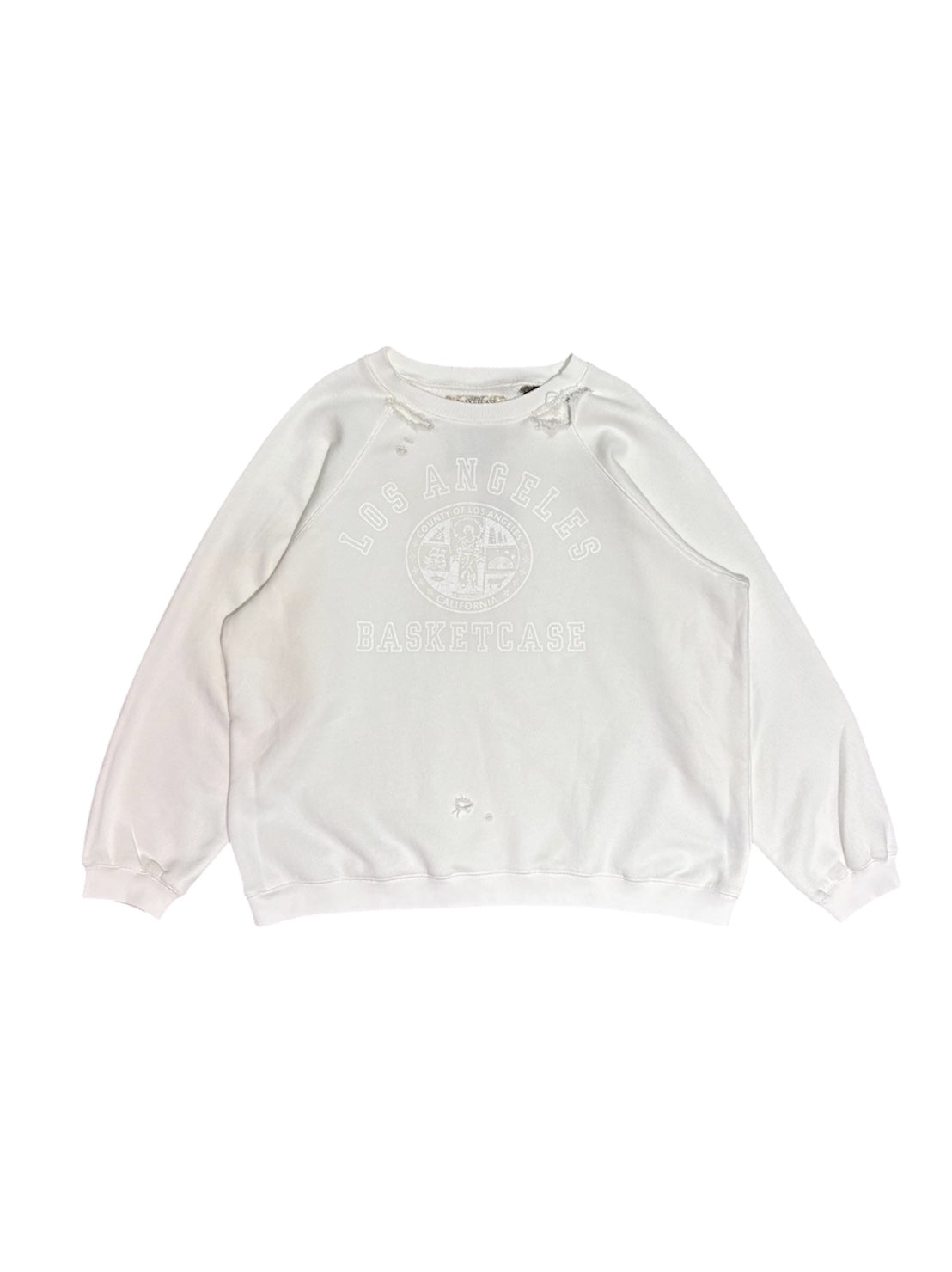 【BASKETCASE  - バスケットケース】LOS ANGELES CREWNECK / WHITE (スウェット/ホワイト)