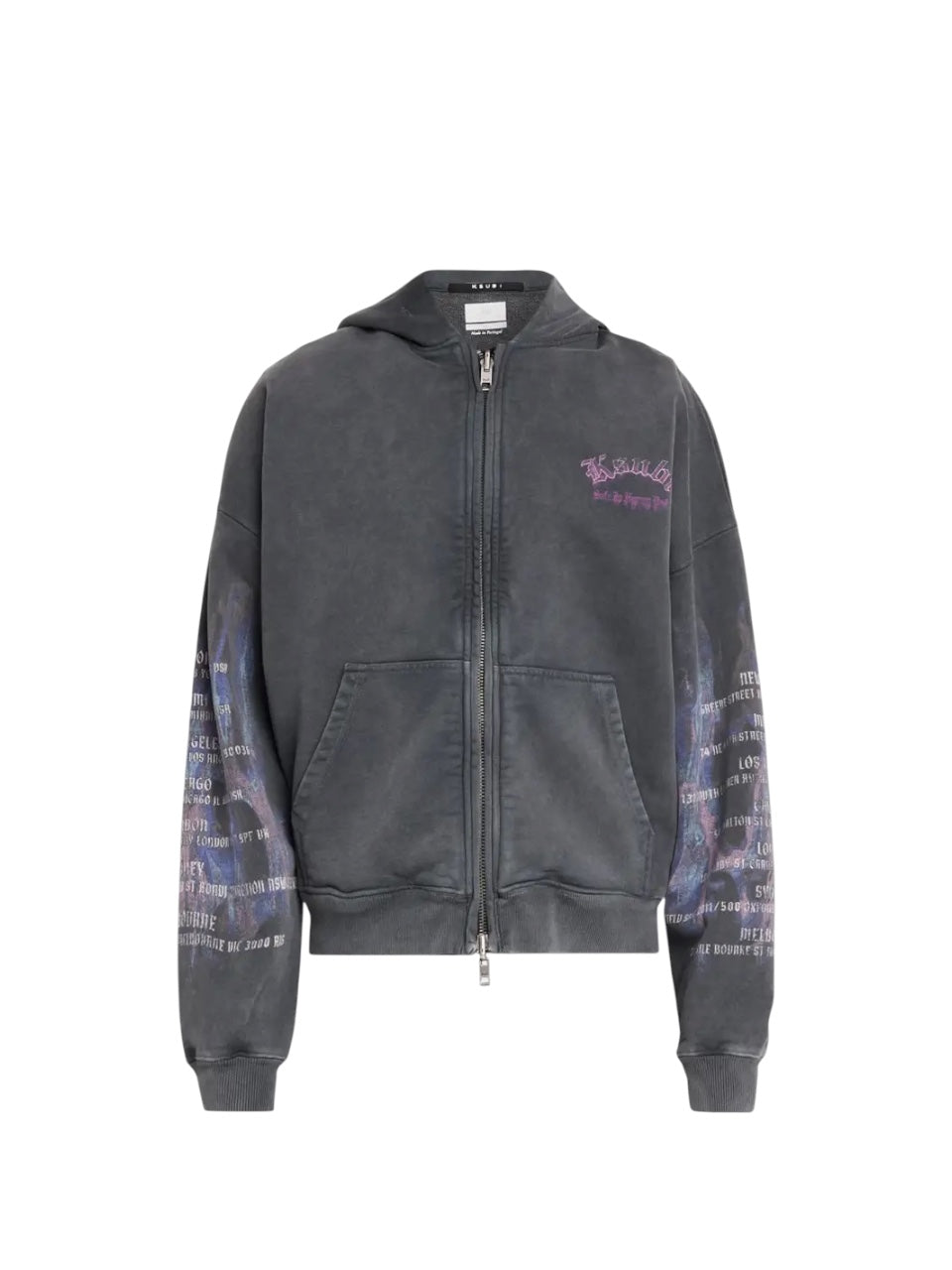 【KSUBI - スビ】FALLEN EKCESS ZIP HOODIE / FADED BLACK (フーディ/フェードブラック)