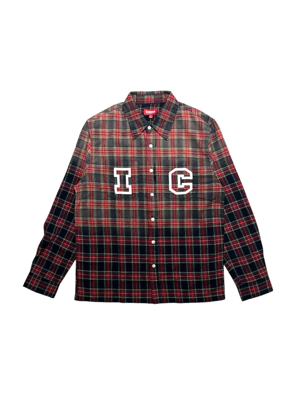 【ICE CREAM - アイスクリーム】GRAPEFRUIT WASHED SHIRT / PLAID (シャツ/レッド)