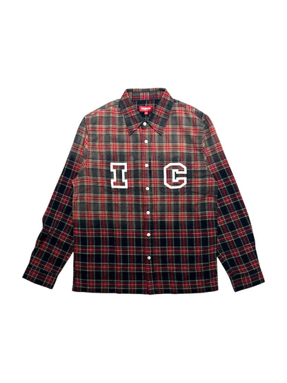 【ICE CREAM - アイスクリーム】GRAPEFRUIT WASHED SHIRT / PLAID (シャツ/レッド)