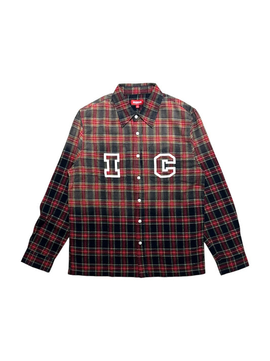 【ICE CREAM - アイスクリーム】GRAPEFRUIT WASHED SHIRT / PLAID (シャツ/レッド)