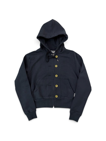 【KIMHEKIM - キムヘキム】ASH BUTTON ZIP-UP HOODIE (フーディー/ネイビー)